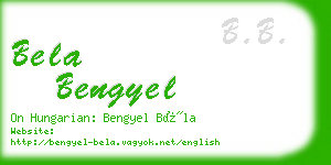 bela bengyel business card